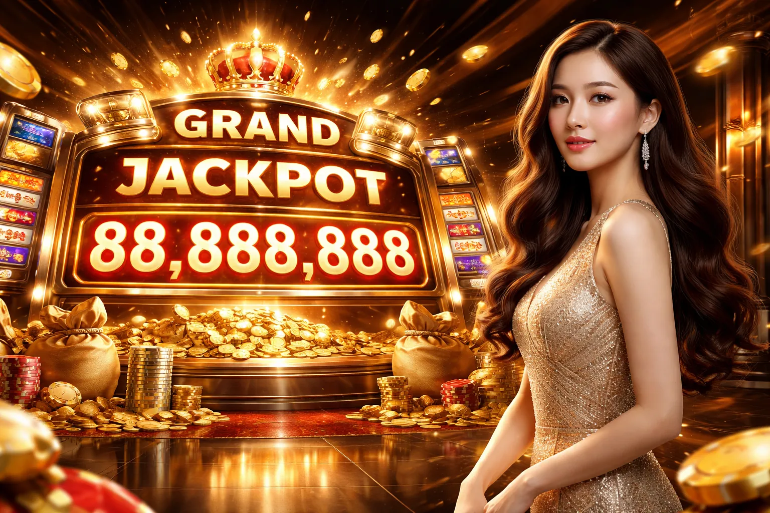 Sân vận động bóng đá với ánh đèn rực rỡ và logo 18win casino